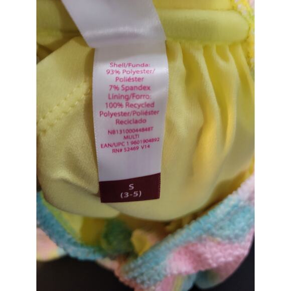 NWT No boundaries small 3-5 yellow blue bikini swim top - Picture 3 of 6